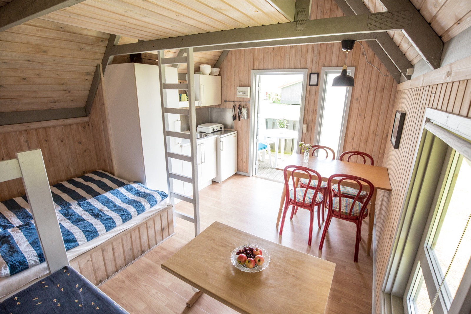 Hytte - Fanøhytte set udefra, på Rødgaard Camping